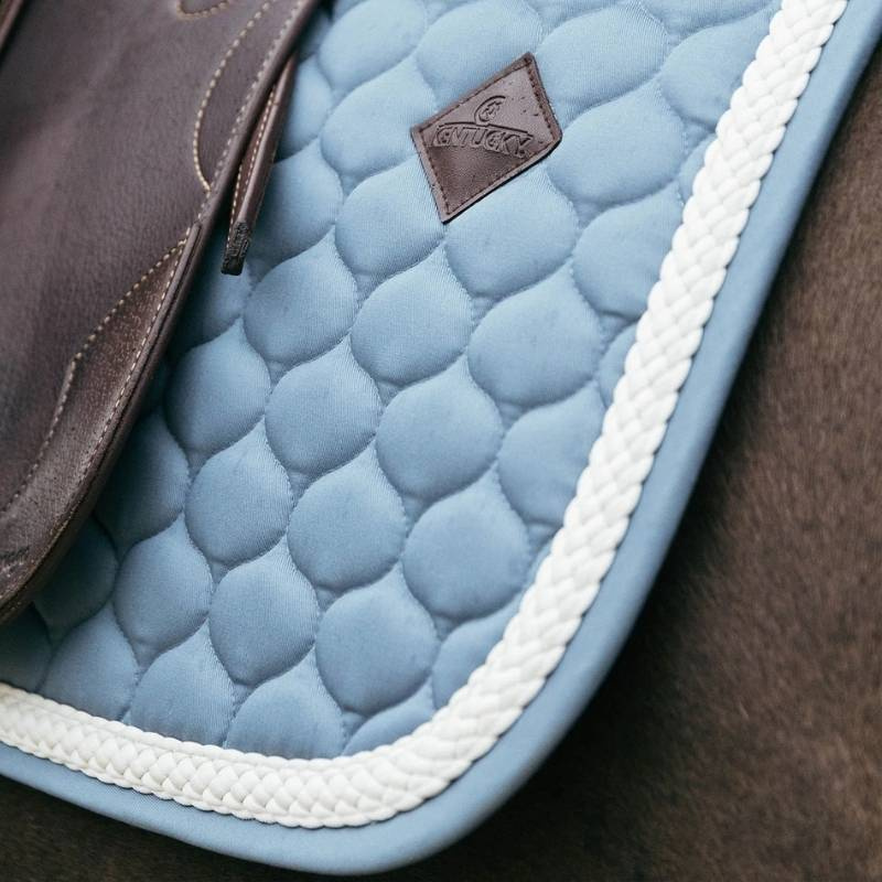 Tapis de selle dressage Plaited Cord Bleu Clair