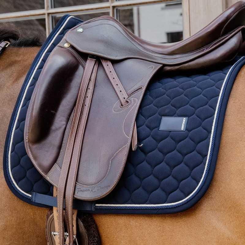 Tapis de selle dressage Onion Quilt Rubber Logo Bleu Marine