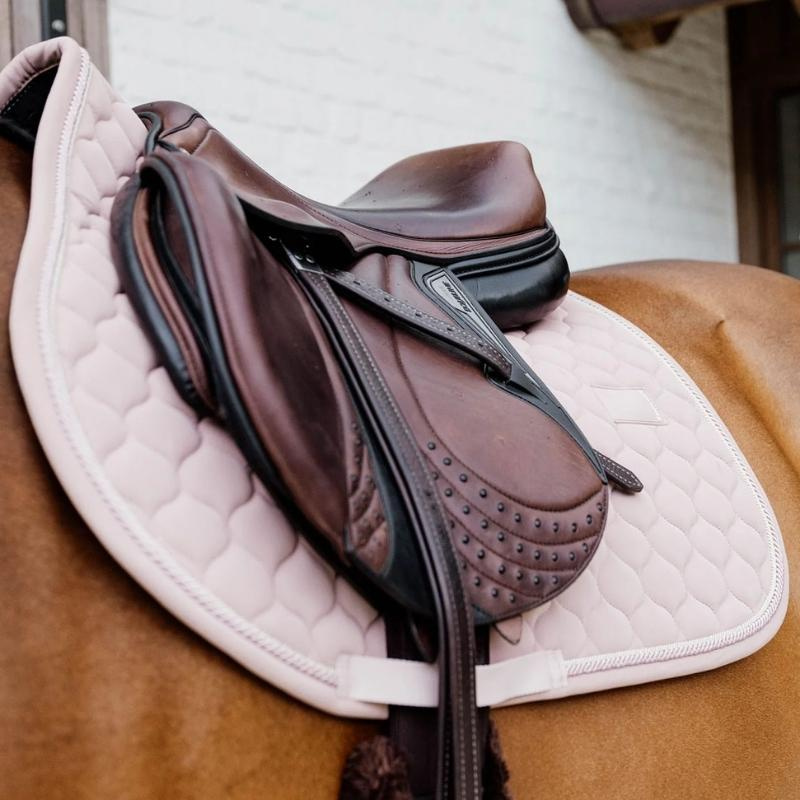 Tapis de selle Onion Quilt Rubber Logo Vieux Rose