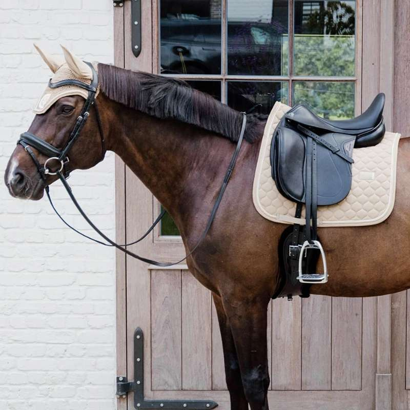 Tapis de selle dressage Onion Quilt Rubber Logo Beige