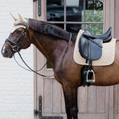 Tapis de selle dressage Onion Quilt Rubber Logo Beige Tapis de selle dressage Onion Quilt Rubber Logo Beige