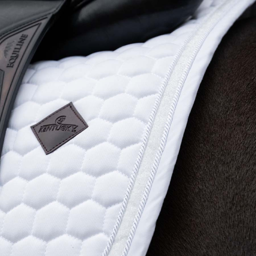Tapis de selle dressage Glitter Band Blanc/Blanc