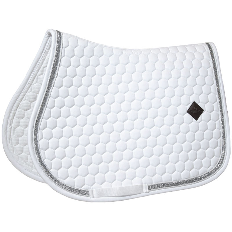 Tapis de selle Glitter Band Blanc/Argent