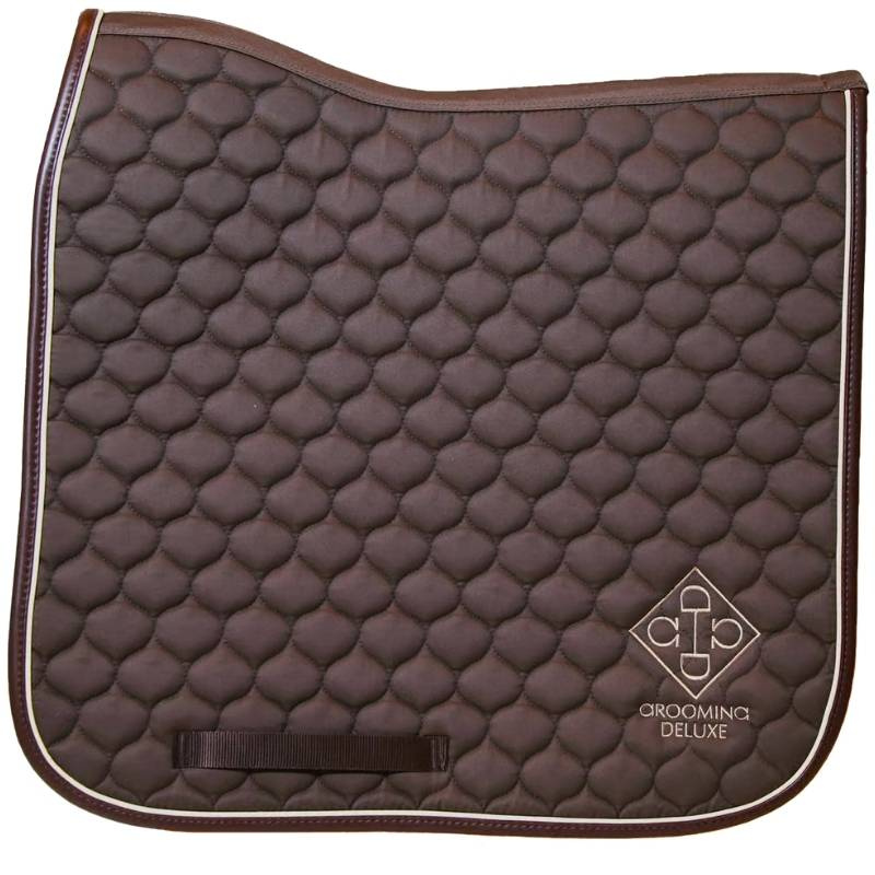 Tapis de selle dressage Grooming Deluxe Marron