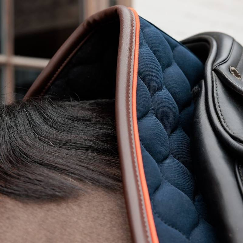 Tapis de selle dressage Onion Quilt Leather Bleu Marine