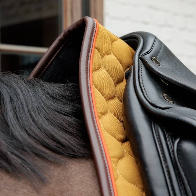 Tapis de selle dressage Onion Quilt Leather Khaki