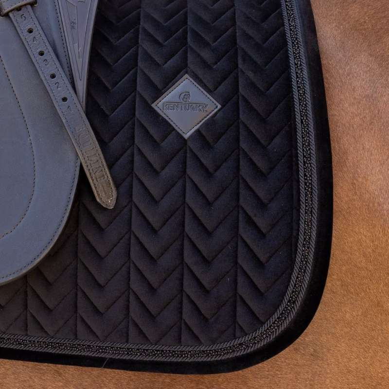 Tapis de selle dressage Velvet Mini Pearls Noir