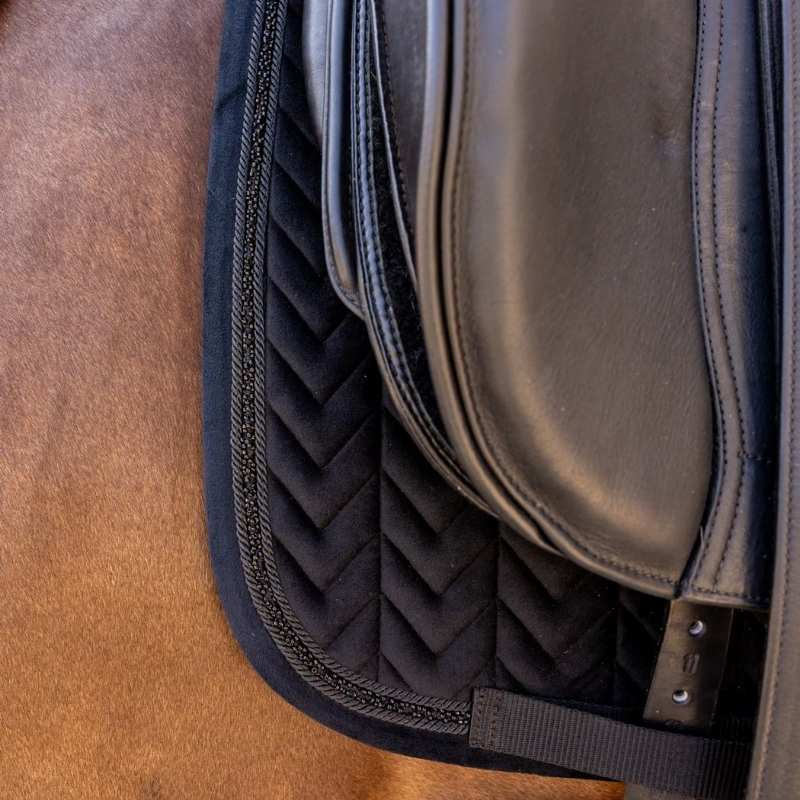 Tapis de selle dressage Velvet Mini Pearls Noir