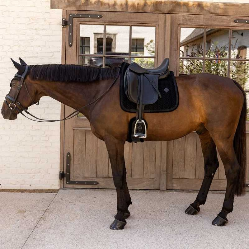 Tapis de selle dressage Velvet Mini Pearls Noir
