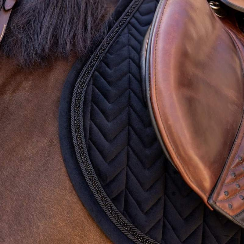 Tapis de selle Velvet Mini Pearls Noir