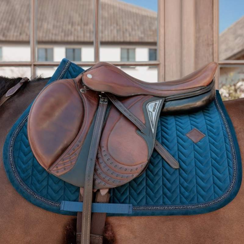 Tapis de selle Velvet Mini Pearls Bleu Marine