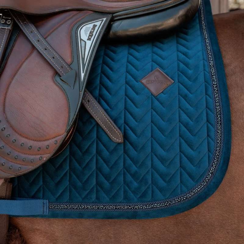 Tapis de selle Velvet Mini Pearls Bleu Marine