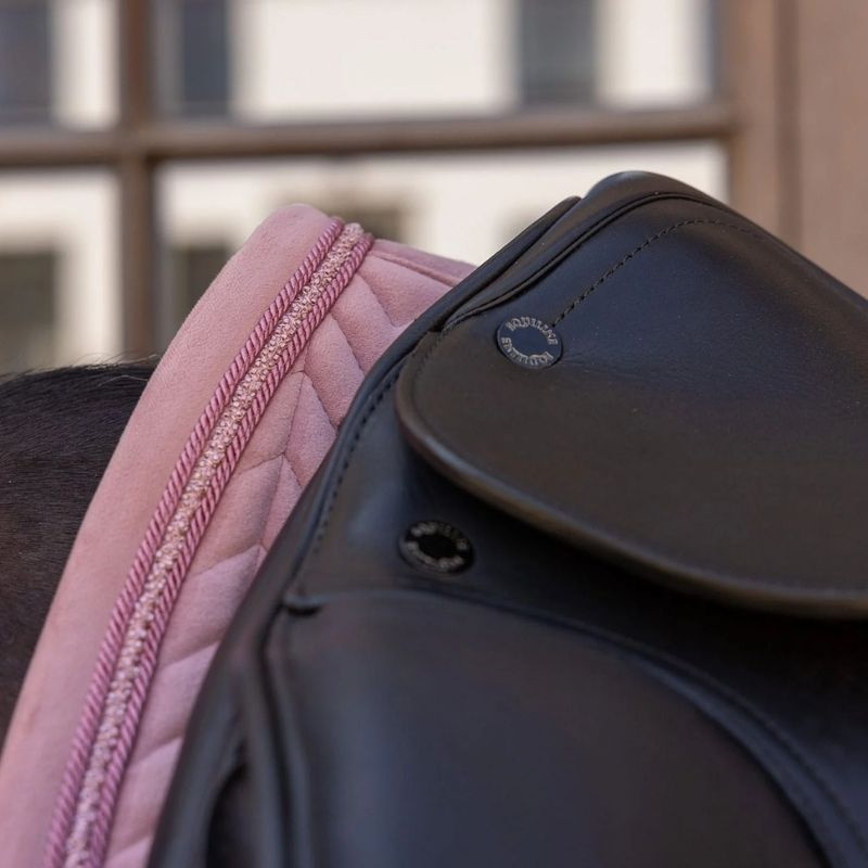 Tapis de selle dressage Velvet Mini Pearls Vieux Rose