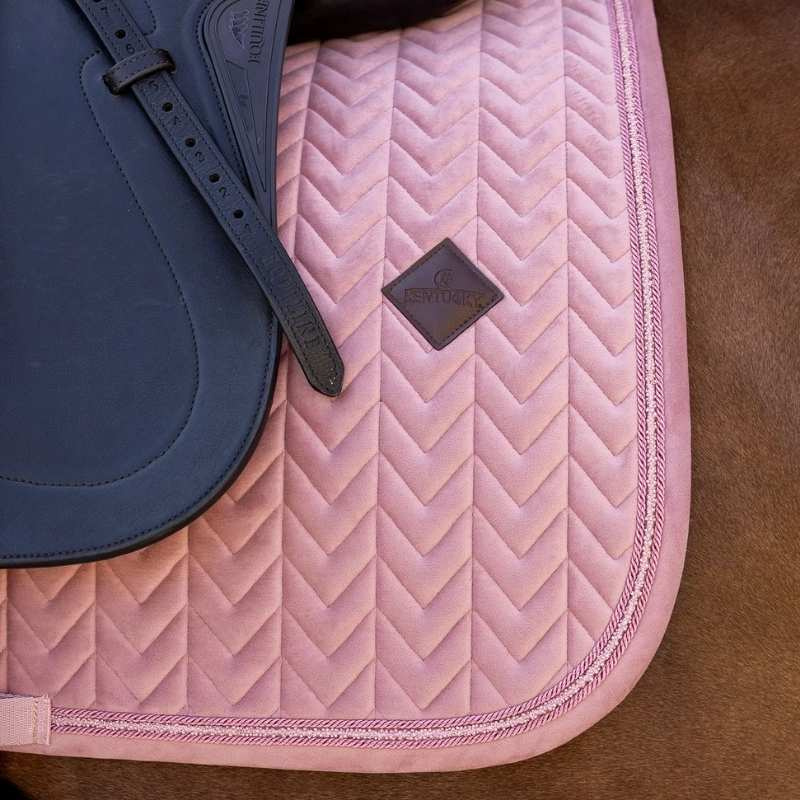 Tapis de selle dressage Velvet Mini Pearls Vieux Rose