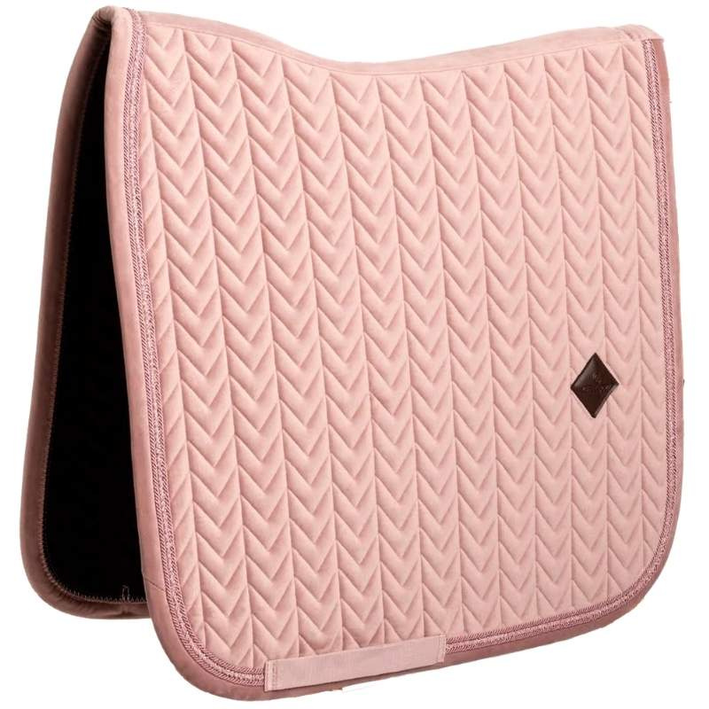 Tapis de selle dressage Velvet Mini Pearls Vieux Rose