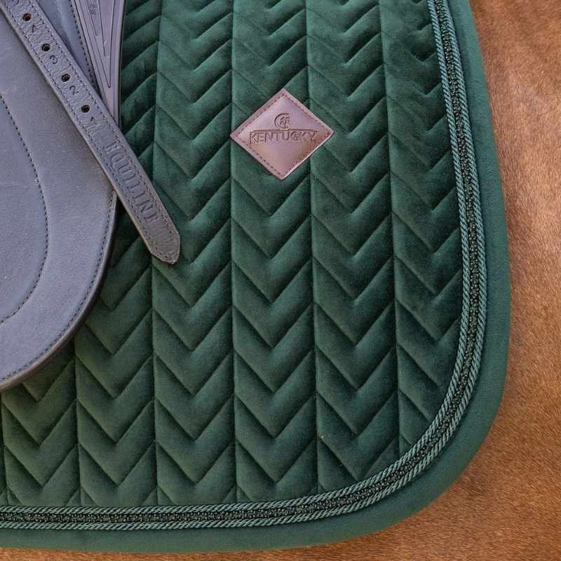 Tapis de selle dressage Velvet Mini Pearls Vert