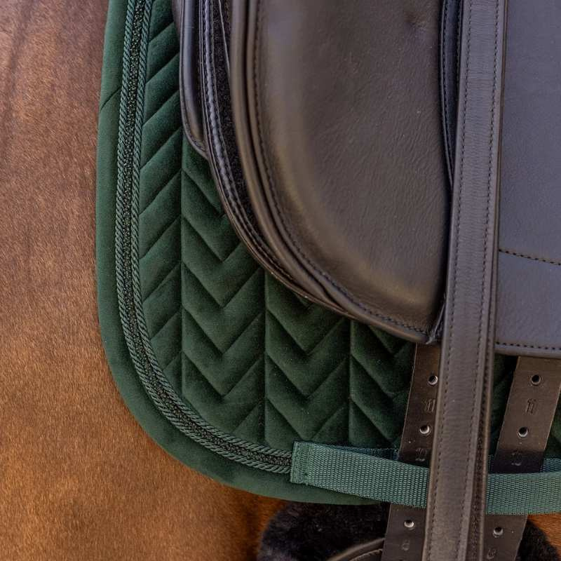 Tapis de selle dressage Velvet Mini Pearls Vert