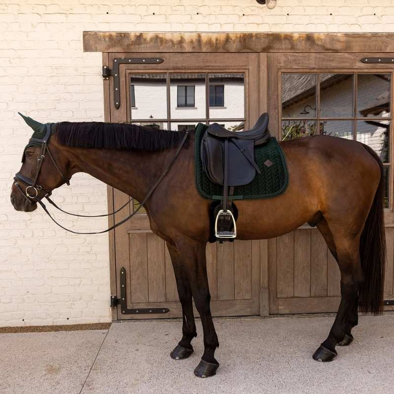 Tapis de selle dressage Velvet Mini Pearls Vert