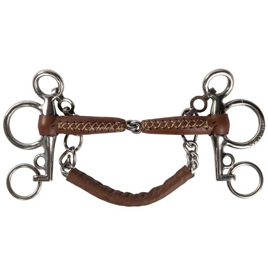 Mors Pelham en cuir sans pincement