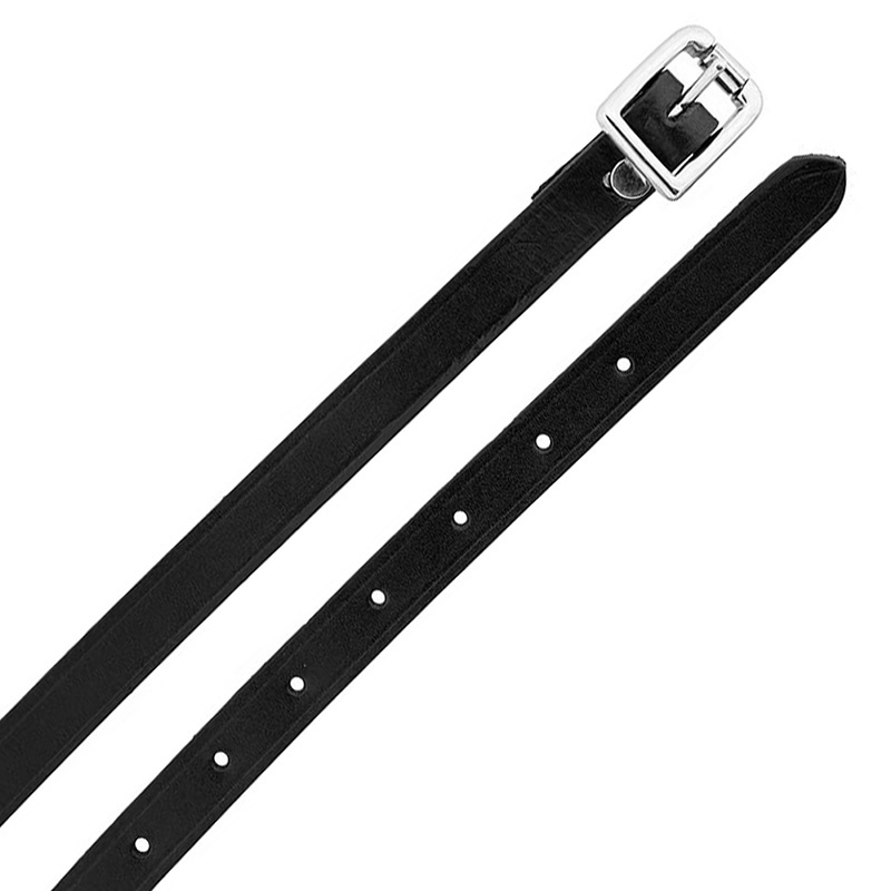 Eperons en cuir 16mm Noir/Argent