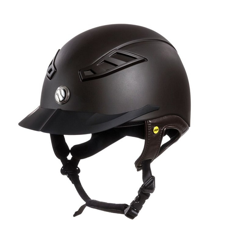 Casque d'équitation EQ3 Lynx Smooth Top Marron