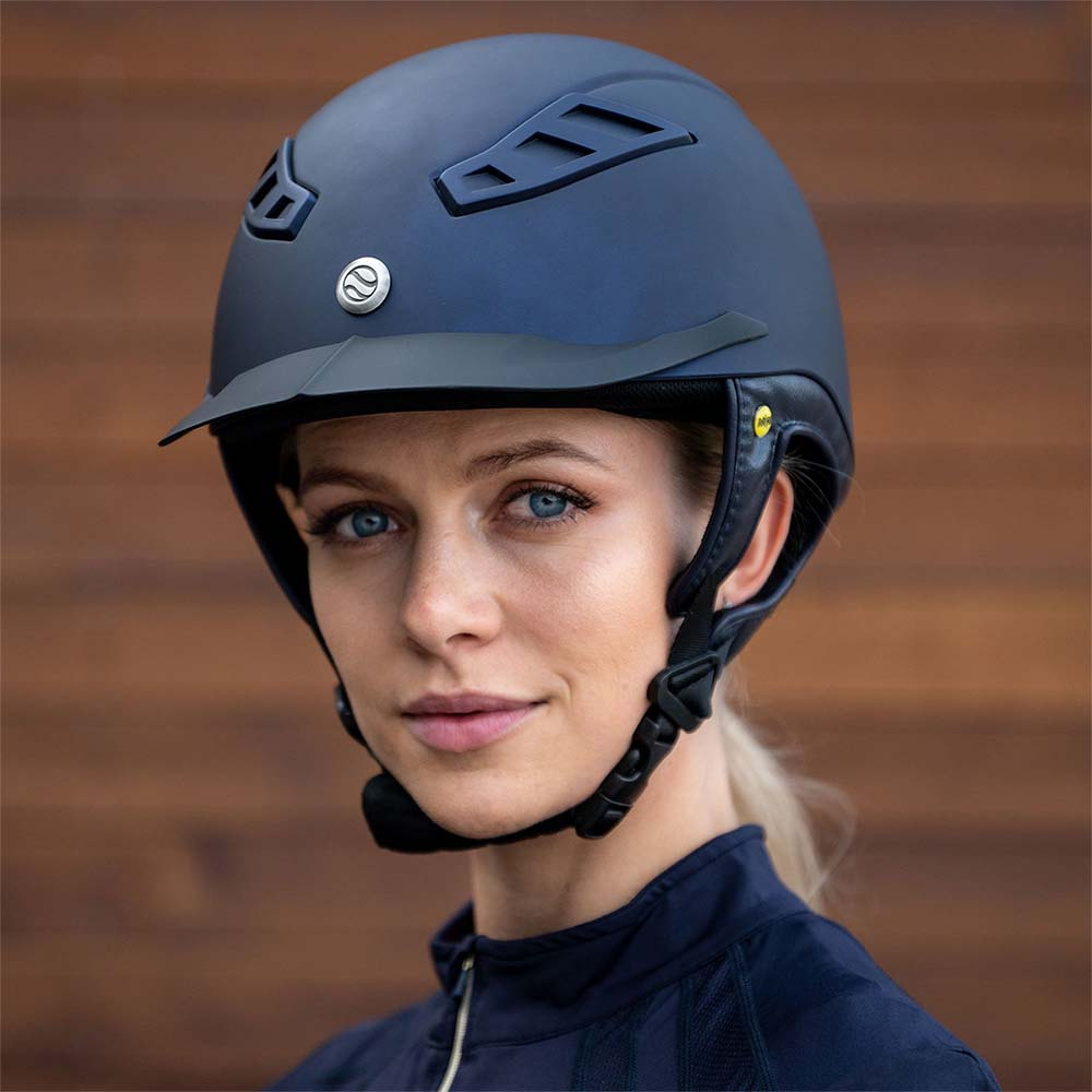 Casque d'équitation EQ3 Lynx Smooth Top Bleu Marine