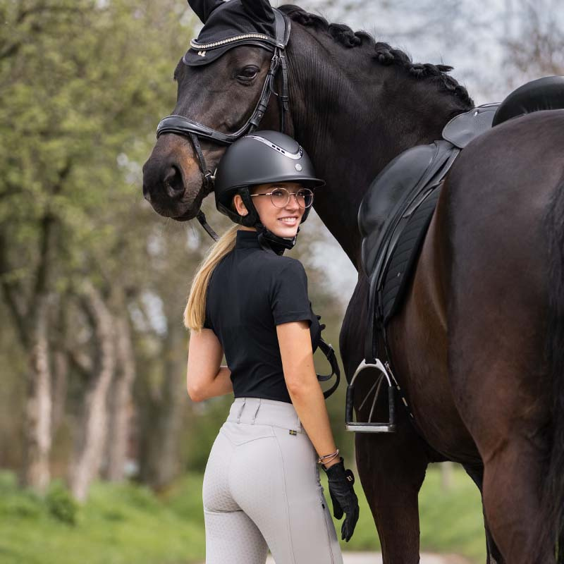 Casque d'équitation EQ3 Pardus avec vis Smooth Top Noir