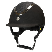 Casque d'équitation EQ3 Pardus avec vis Microfibre Pailletée Noir Sable Casque d'équitation EQ3 Pardus avec vis Microfibre Pailletée Noir Sable
