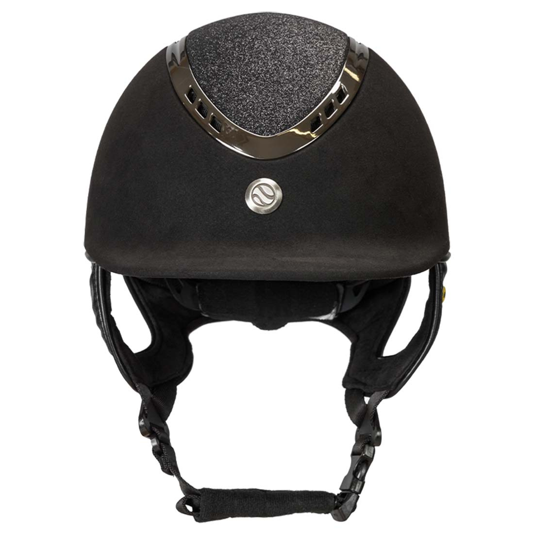 Casque d'équitation EQ3 Pardus avec vis Microfibre Pailletée Noir Sable