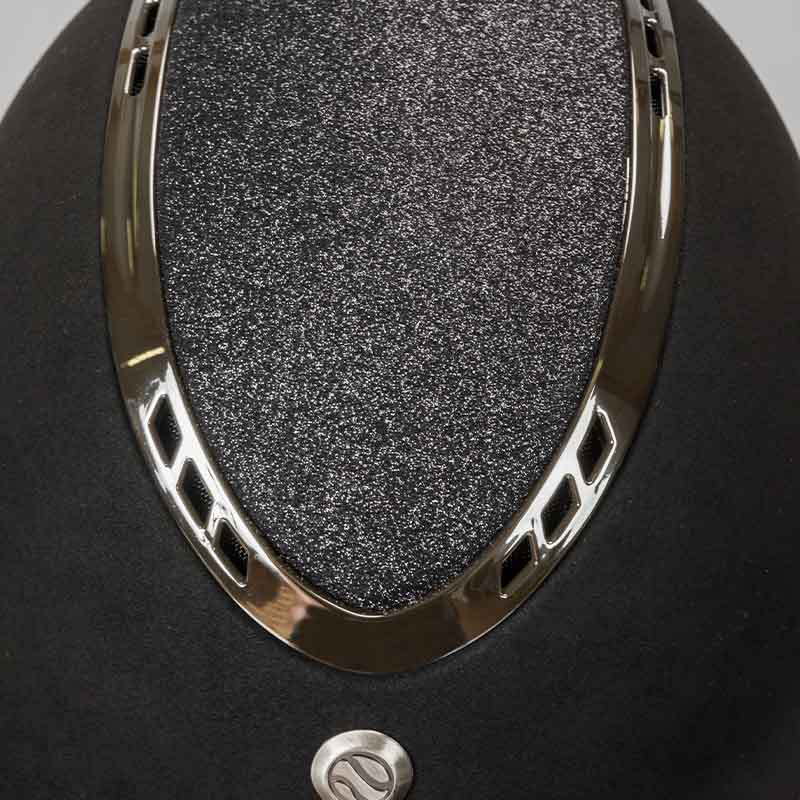 Casque d'équitation EQ3 Pardus avec vis Microfibre Pailletée Noir Sable