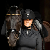 Casque d'équitation EQ3 Pardus avec vis Microfibre Pailletée Noir Sable Casque d'équitation EQ3 Pardus avec vis Microfibre Pailletée Noir Sable