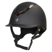 Casque d'équitation EQ3 Pardus avec vis Smooth Top Pailletée Noir Sable Casque d'équitation EQ3 Pardus avec vis Smooth Top Pailletée Noir Sable