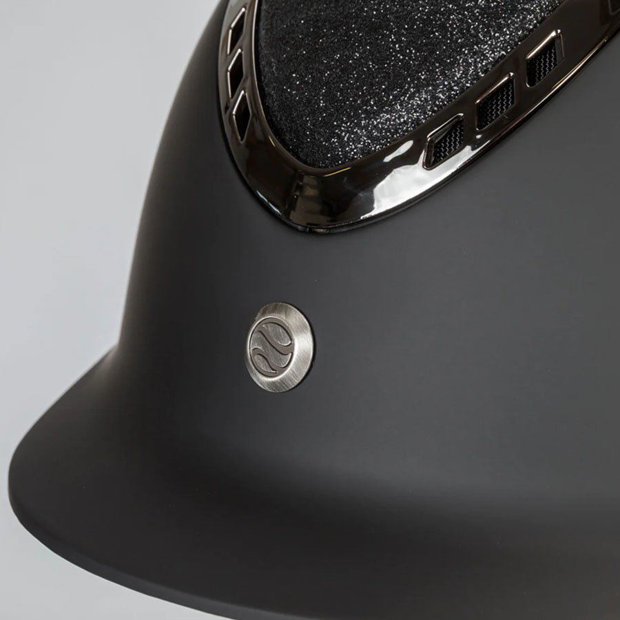 Casque d'équitation EQ3 Pardus avec vis Smooth Top Pailletée Noir Sable