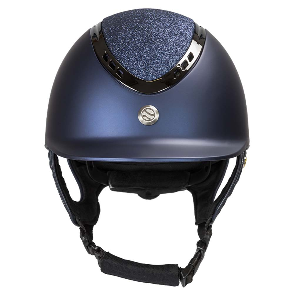 Casque d'équitation EQ3 Pardus avec vis Smooth Top Pailletée Bleu Marine Sable