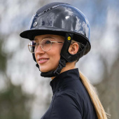 Casque EQ3 Pardus avec Vis Brillant Pailleté Noir Sable Casque EQ3 Pardus avec Vis Brillant Pailleté Noir Sable