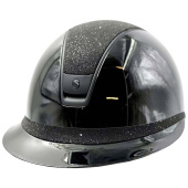 Casque d'équitation Miss Shield 2.0 Glossy Crystal Fabric Matt Trim Noir Casque d'équitation Miss Shield 2.0 Glossy Crystal Fabric Matt Trim Noir