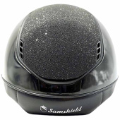 Casque d'équitation Miss Shield 2.0 Glossy Crystal Fabric Matt Trim Noir Casque d'équitation Miss Shield 2.0 Glossy Crystal Fabric Matt Trim Noir