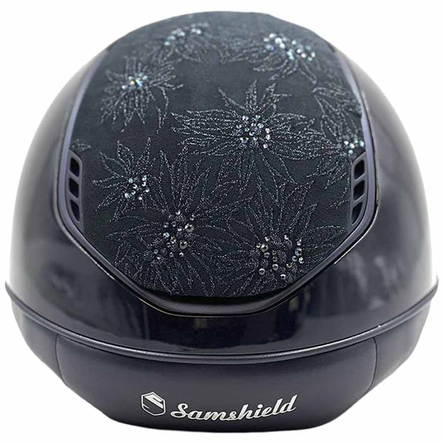 Casque d'équitation Miss Shield 2.0 Glossy Spring Flower Matt Trim Bleu Marine
