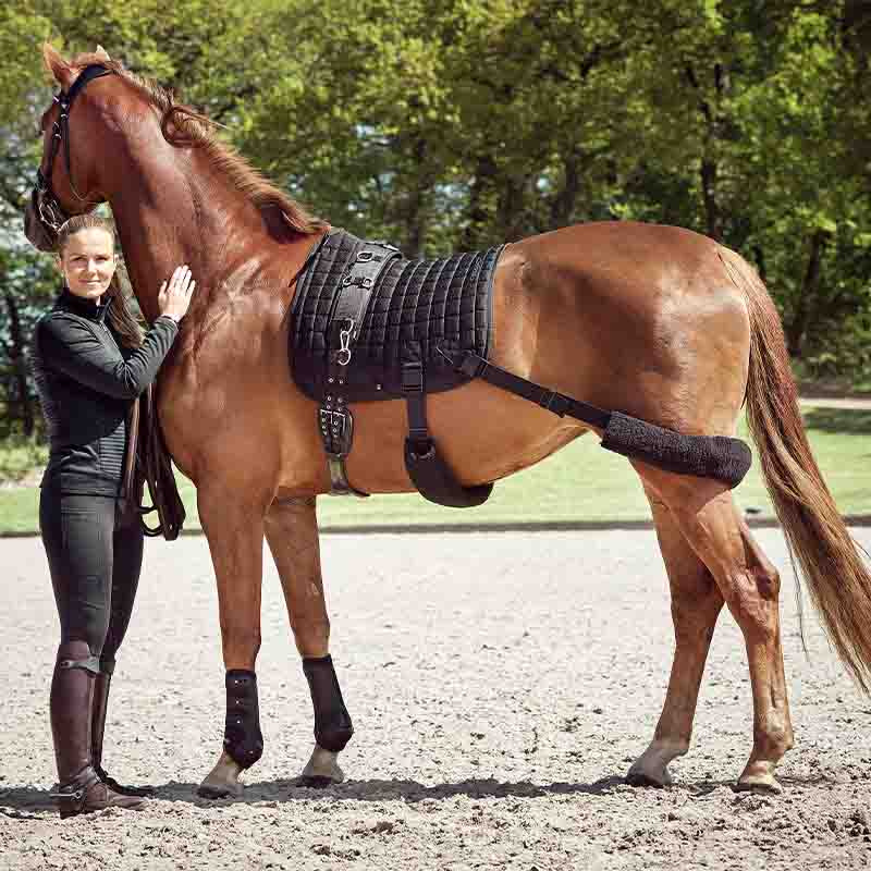 Tapis de selle de dressage Fir-Tech avec Bandes Élastiques Noir