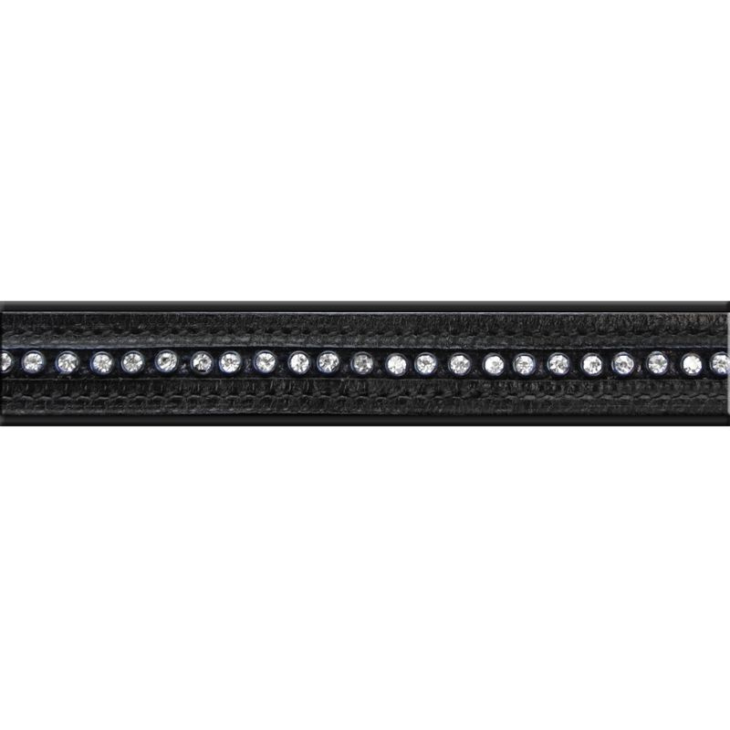 Licol en cuir Diamond Noir/Argent