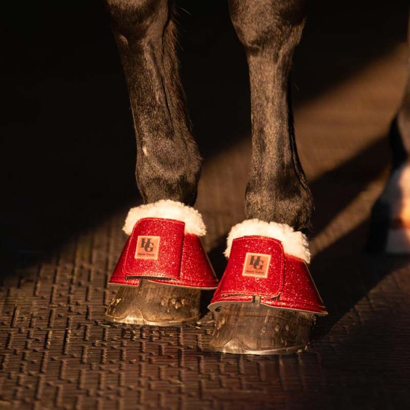 Bottes avec Fourrure Lulu Christmas Glitter HG Rouge/Blanc