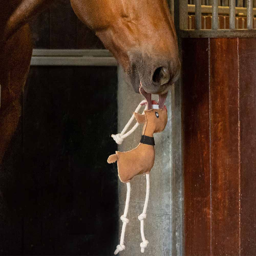 Jouet pour chevaux Rudolph de Noël en Daim ECO Brun