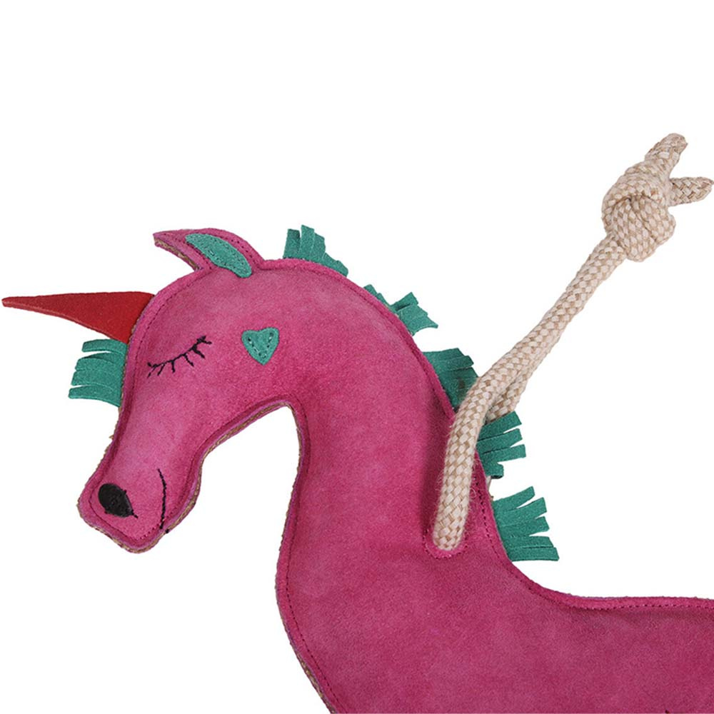 Jouet pour chevaux Licorne en Daim ECO Rose