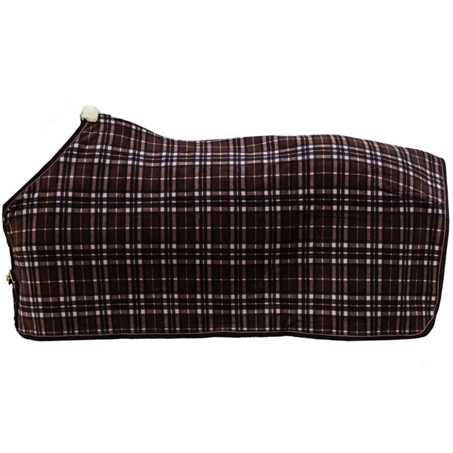 Couverture polaire Heavy Check Printing Marron/Beige