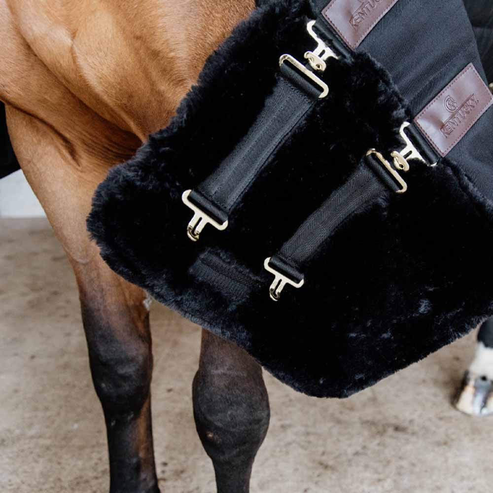 Rallonge de poitrail Vegan Sheepskin 2 Buckles Noir