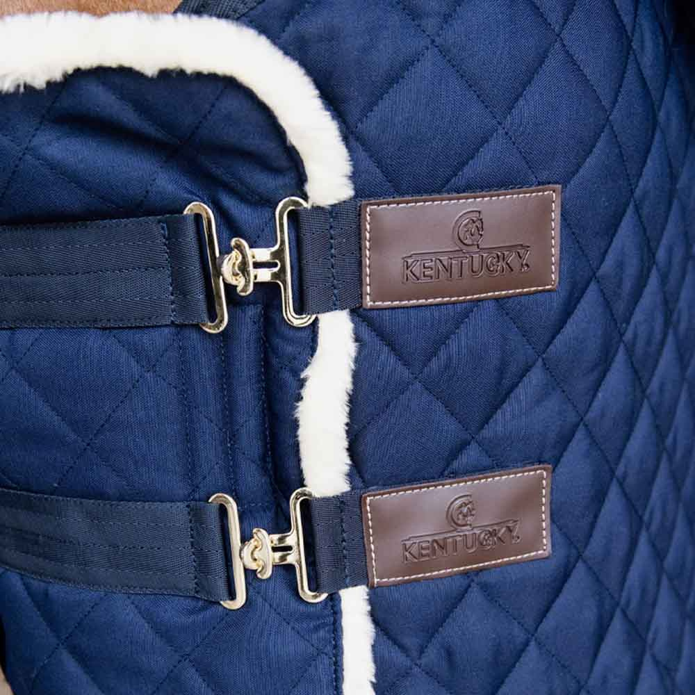 Rallonge de poitrail Quilted with Vegan Sheepskin Bleu Marine