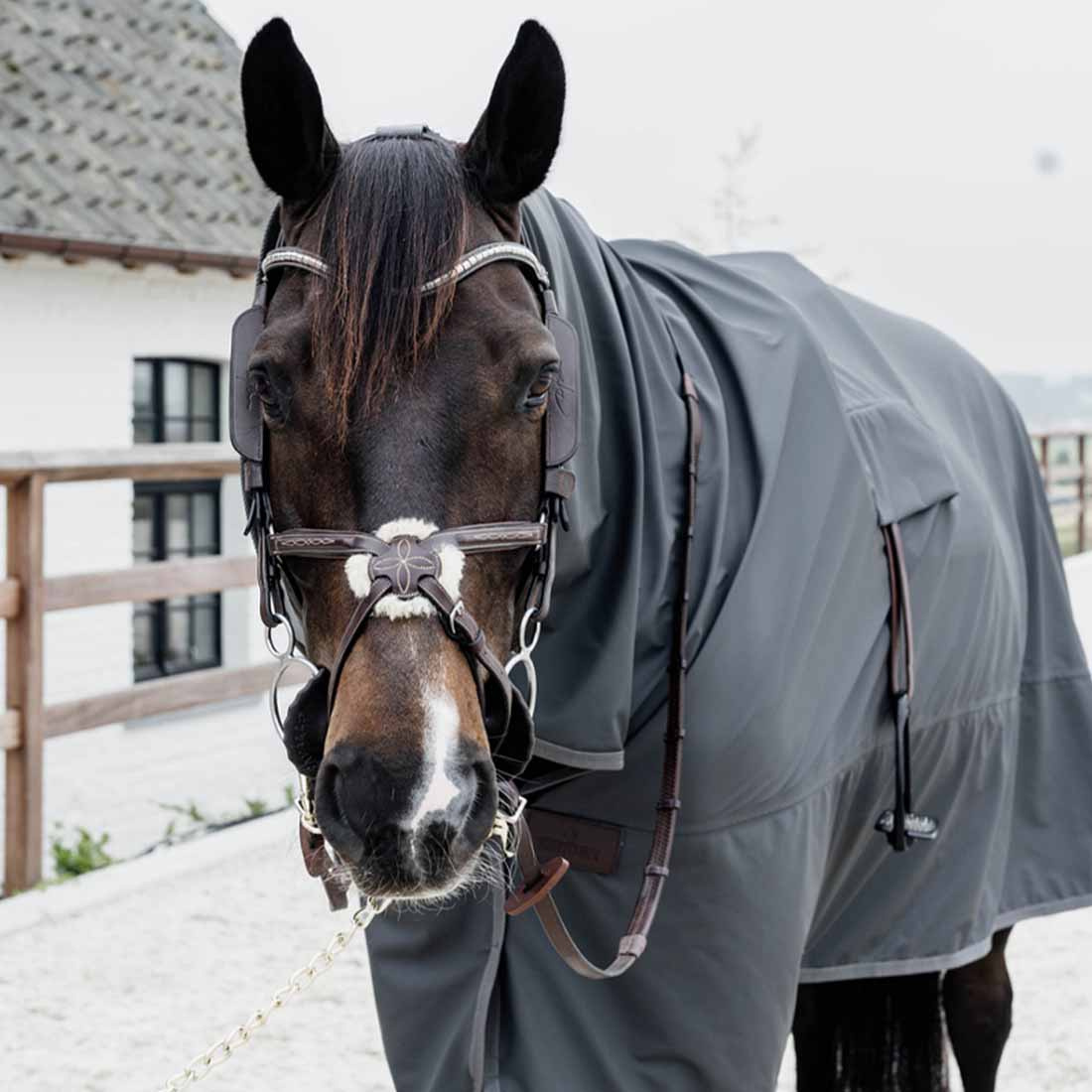 Couverture de Pluie Équestre Hurricane Grise