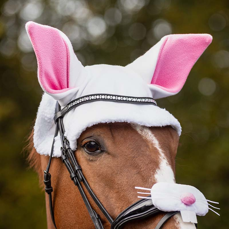 Bonnet Oreilles de Lapin Blanc/Rose