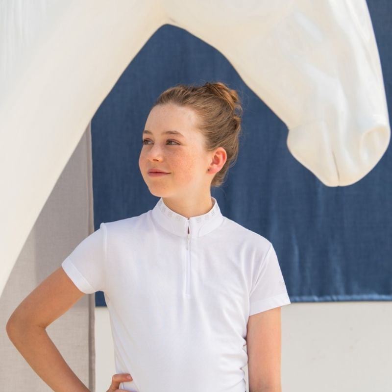 Haut de compétition Enfant/Junior Icon Girl Blanc