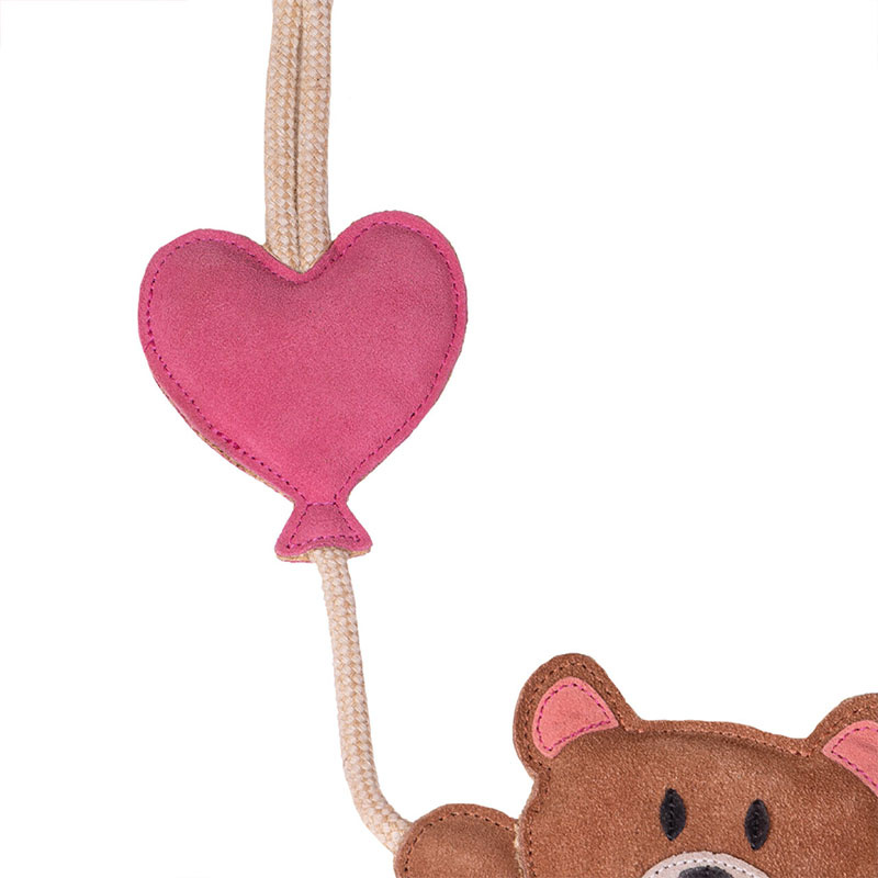 Jouet pour chevaux Ours de la Saint-Valentin en Daim Brun/Rose